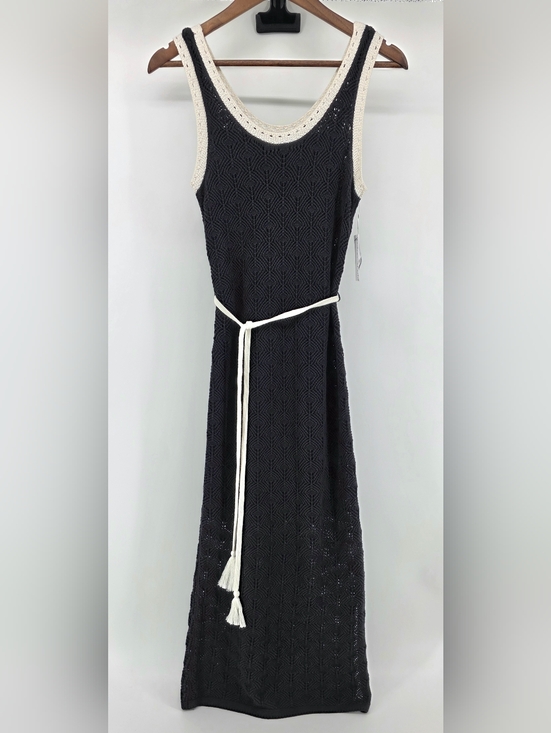 Nine West Dresses & Skirts - Nine West Black & Cream Crochet Knit Maxi Dress Coastal Chic Boho – Size XS